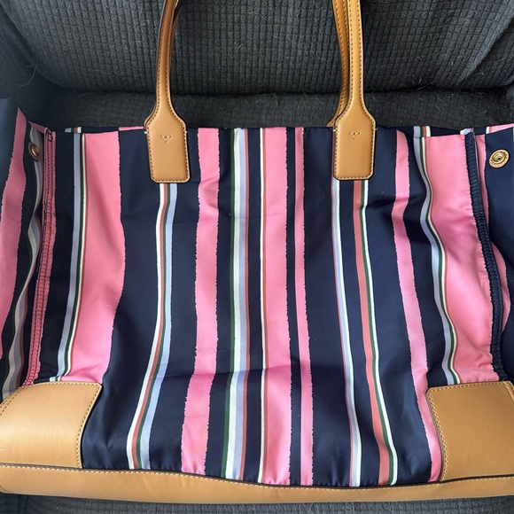 Tory Burch Ella Striped Tote - Picture 2 of 15
